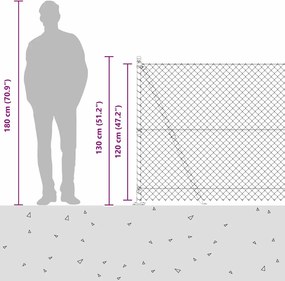 vidaXL Φράκτης από αλυσίδα με τσιμεντένια βάση 10 x 1,2 μ Πράσινο