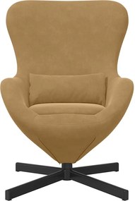 vidaXL Κάθισμα-αυγό Καφέ 63 x 73 x 90 εκ Βελούδο