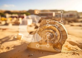 Intra Συλλεκτικό Ξύλινο Παζλ Plywood  4mm - Μυστηριώδες Πέτρινο Γλυπτό στην Έρημο Σε Ξύλινο Κουτί - Διαστάσεις: 10x10 cm – 25 κομμάτια