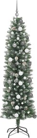 vidaXL Τεχνητό Λεπτό Χριστουγεννιάτικο Δέντρο Πράσινο και Λευκό 210 cm