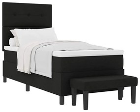 vidaXL Κρεβάτι με ελατήρια με στρώμα Μαύρο 80 x 200 cm ύφασμα