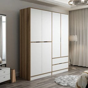 Τετραφυλλη Ντουλαπα Χρυσο ELINA 52x185.4x208