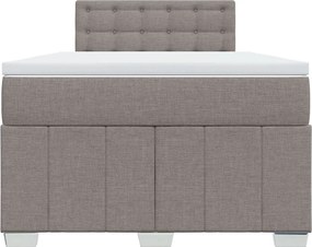 vidaXL Κρεβάτι Boxspring με Στρώμα Taupe 120x190 εκ. Υφασμάτινο