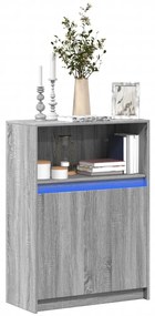 vidaXL Ντουλάπι με Φώτα LED Γκρι Sonoma 72x34x100εκ Επεξεργασμένο Ξύλο