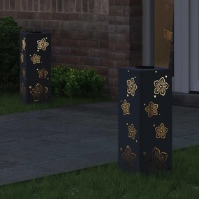 vidaXL Ηλιακό LED Φως Δρόμου 2 pcs Ανθρακί Κρύο Ρολαρισμένο Χάλυβα