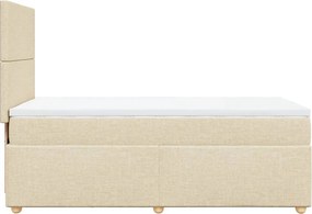 vidaXL Κρεβάτι Boxspring με Στρώμα Κρεμ 80 x 200 εκ. Υφασμάτινο