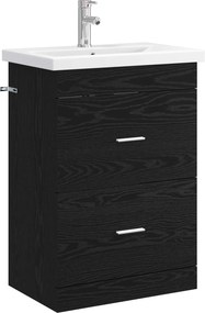 vidaXL Σετ Επίπλων Μπάνιου Μαύρη Δρυς 61 x 40 x 84,5 εκ