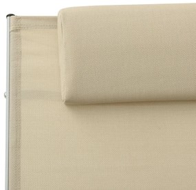 Ξαπλώστρα με Μαξιλάρι Κρεμ από Textilene - Κρεμ
