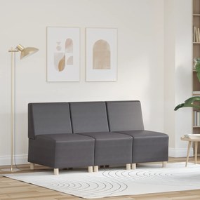 vidaXL Καναπέδες 3 pcs Γκρι 55 x 74 x 82 εκ. Τεχνητό δέρμα