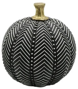 Διακοσμητικό Αντικείμενο Επιτραπέζιο Pumkin 017988 13x13xH14,3cm Black-White Polyresin