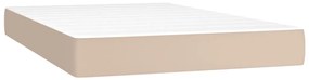 vidaXL Κρεβάτι Boxspring με Στρώμα Καπουτσίνο 120x200εκ.από Συνθ.Δέρμα