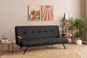 Τριθέσιος Καναπές Κρεβάτι Μαύρο NAGAN 64x180x78