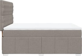 vidaXL Κρεβάτι Boxspring με Στρώμα Taupe 160x200 εκ. Υφασμάτινο