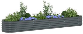 vidaXL Ζαρντινιέρα Υπερυψωμένη Γκρι 400x80x44 εκ. Γαλβανισμ. Χάλυβας