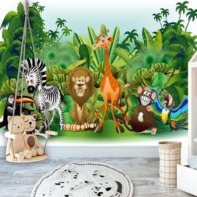 Αυτοκόλλητη φωτοταπετσαρία - Jungle Animals - 343x245