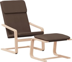 vidaXL Πολυθρόνα Relax Σκούρο Καφέ Υφασμάτινη με Υποπόδιο