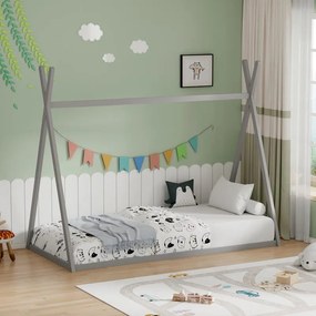 Kρεβάτι παιδικό Lilly τύπου Montessori ξύλο πεύκου γκρί 90x190 εκ. 90x190x156.5 εκ.