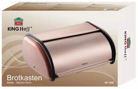 Ψωμιέρα Kinghoff KH 1840, 36 cm, Ελαφριά και δυνατή κατασκευή, Χάλυβας, Ροζ χρυσός