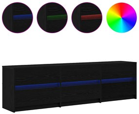 vidaXL Ντουλάπι TV Μαύρο 182 x 34 x 50 εκ. Επεξεργασμένο ξύλο