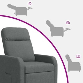 vidaXL Αναπαυτική Καρέκλα Σκούρο Γκρι Ύφασμα