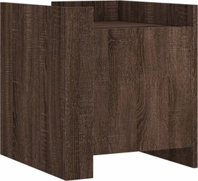 vidaXL Κομοδίνο Καφέ Δρυς 45x50x50 εκ. από Επεξεργασμένο Ξύλο
