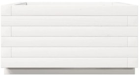 vidaXL Ζαρντινιέρα Κήπου Λευκή 50x50x26,5 εκ. από Μασίφ Ξύλο Πεύκου