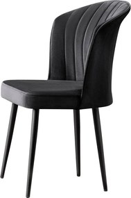 Καρέκλα 4τμχ Μαύρο RUBI 52x42x85