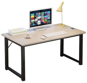 ΓΡΑΦΕΙΟ Μέταλλο Βαφή Μαύρο, Απόχρωση Maple 100x60x73cm ΕΟ409,2