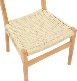 Καρέκλα Eaprine pakoworld φυσικό σχοινί-rubberwood 49x53x77εκ