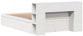 vidaXL Σκελετός Κρεβ. Χωρίς Στρώμα Λευκό 150x200 εκ Μασίφ Πεύκο