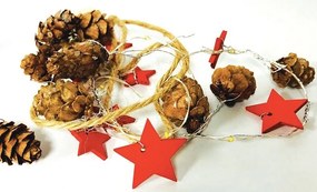 LED λαμπάκια σε σειρά Garland star-Kokkino