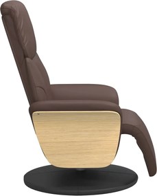 vidaXL Πολυθρόνα Ανακλινόμενη με Υποπόδιο Καφέ από Συνθετικό Δέρμα