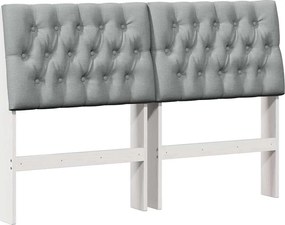vidaXL Ταπετσαρισμένο κεφαλάρι Ανοιχτό γκρι 140 cm