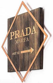 Διακοσμητικό Τοίχου Fashion 899SKL2249 54x54cm Walnut-Copper Wallity Μέταλλο,Ξύλο