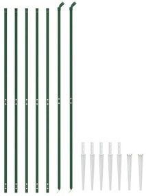 vidaXL Συρματόπλεγμα Περίφραξης Πράσινο 2 x 10 μ. με Καρφωτές Βάσεις