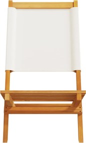 vidaXL Καρέκλες Κήπου 2τεμ. Κρεμ Λευκό Μασίφ Ακακία &amp; Ύφασμα