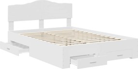 vidaXL Σκελετός Κρεβατιού Λευκό 140 x 200 cm Επεξεργασμένο Ξύλο