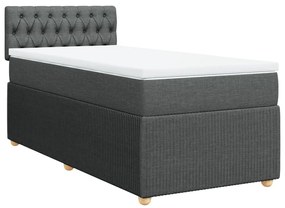 ΚΡΕΒΑΤΙ BOXSPRING ΜΕ ΣΤΡΩΜΑ ΣΚΟΥΡΟ ΓΚΡΙ 80X200 ΕΚ. ΥΦΑΣΜΑΤΙΝΟ 3289591