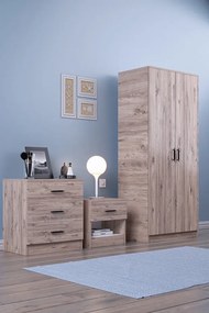 Stewehome Πλήρες σετ 7 τεμαχίων σε δρυς και λευκό για φοιτητικά δωμάτια 90x190 cm