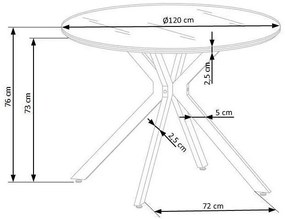Τραπέζι Houston 753, Μαύρο, Άσπρο, 76cm, Επεξεργασμένο γυαλί, Ινοσανίδες μέσης πυκνότητας, Μέταλλο