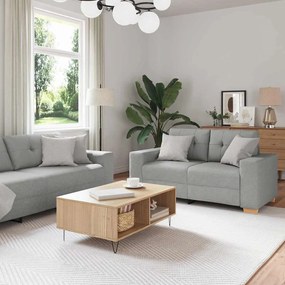 vidaXL Σετ Καναπέ με μαξιλάρι με μαξιλάρι 3 pcs Γκρι ύφασμα