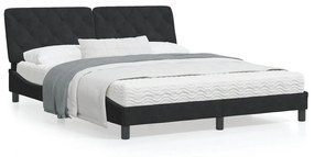 Κρεβάτι με Στρώμα Μαύρο 160x200 εκ. Βελούδινο