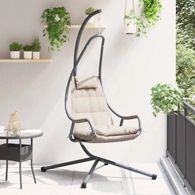 vidaXL Κρεμαστή καρέκλα αυγό Taupe 94 x 107 x 196.5 εκ. Ατσάλι