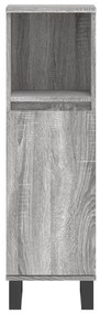 vidaXL Ντουλάπι Μπάνιου Γκρι Sonoma 30x30x100 εκ. Επεξεργασμένο Ξύλο