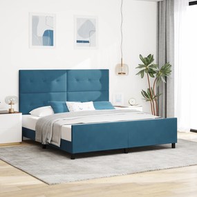 vidaXL Κρεβάτι Σκελετός Σκούρο Μπλε 180x200 εκ. Βελούδο