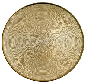 Πιατέλα Γυάλινη Στρογγυλή FL329 Fylliana Χρυσο 26x26x2 εκ. 26x26x2 εκ.