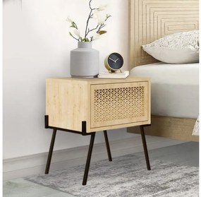 Κομοδίνο μελαμίνης Naive Megapap φυσικό οξιάς 48x34x51εκ. GP037-0135,1-GP037-0135,1-Καφέ GP037-0135,1