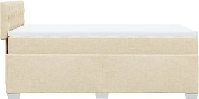 vidaXL Κρεβάτι Boxspring με Στρώμα Κρεμ 100 x 200 εκ. Υφασμάτινο