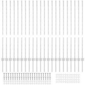 vidaXL Πό posts φράχτη 44 pcs Ασημί Επικαλυμμένος Χάλυβας