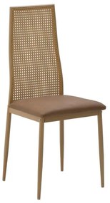 Καρέκλα Lasmipe Inart καφέ pu-rattan 40x49x96εκ 40x49x96 εκ.